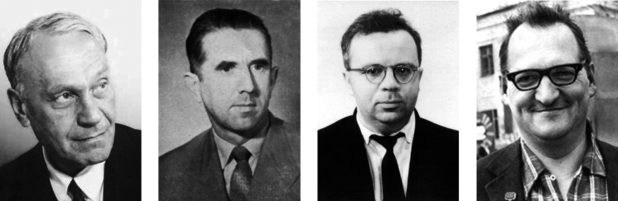Лейпунский Александр Ильич, академик АН УССР, Казачковский Олег Дмитриевич, Бондаренко Игорь Ильич, Усачёв Лев Николаевич — Лауреаты Ленинской премии за научные исследования физики ядерных реакторов на быстрых нейтронах